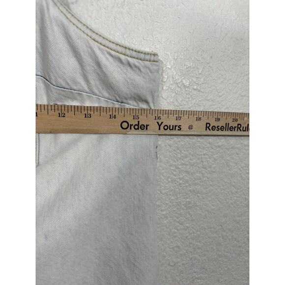 7 For All Mankind Denim Overall Dress Size Small Blue White Mini Bib - Picture 3 of 12